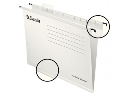 Závěsné papírové desky Esselte Classic, různé barvy (Barva Bílá)