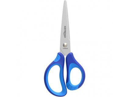 Školní nůžky KEYROAD Soft, 15 cm, na výběr z více barev (Barva Modrá)