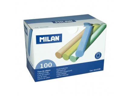 Školní křídy Milan, 100 ks, různé barvy (Barva barevné)