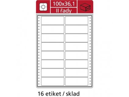 Tabelační dvouřadé etikety, 100 x 36,1 mm, 400 ks (Množství kusů 400)