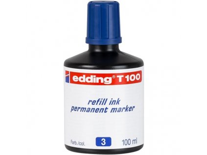 Náhradní permanentní inkoust Edding T100, 100 ml, různé barvy (Barva Modrá)