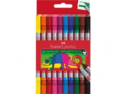 Oboustranné fixy Faber-Castell, sada 10 barev (Barva mix barev)