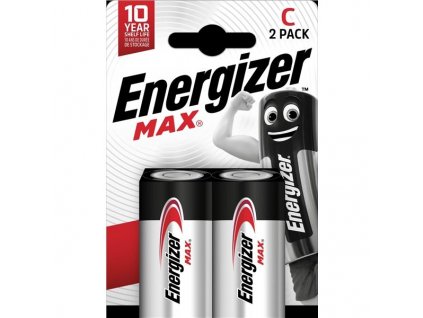 Alkalické baterie Energizer Max 1,5 V, typ C + D, 2 ks