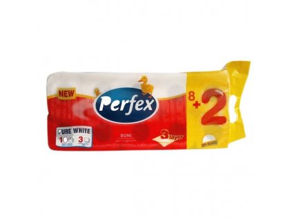Toaletní papír Perfex - 3vrstvý, bílý, 10 rolí