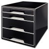 Zásuvkový box Leitz B&W, 4 zásuvky - černá barva