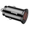 Rychlonabíječka do auta Baseus 30 W – 2 × USB-A, černá