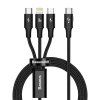 Datový kabel Baseus Rapid 3v1 - 1,5m, 20W, černý