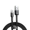 Datový kabel Baseus Cafule 3 A – USB/USB-C, šedočerný