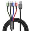 Datový kabel Baseus 4v1 - 1,2 m, 3,5 A, černý