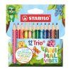 Pastelky STABILO Trio – Animal Vibes, 12 barev