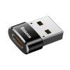 Mini OTG adaptér Baseus USB-A na USB-C – M/F, černý