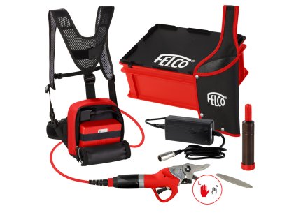 Elektrické nožnice pre ľavákov FELCO 802G+ - komplet s POWERPACK a dvojitou batériou 880/197