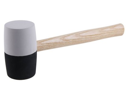 Palice gumová černobílá 65mm 34cm násada dřevo