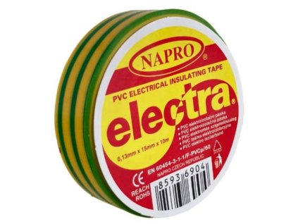 138384 Paska elektroizolacni PVC IZOVIAL 10 m x 15 mm zluto zelena 0z