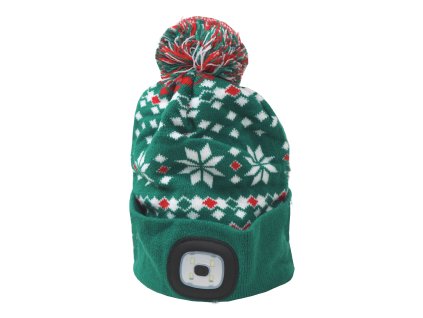 cepice led x mas velikost l s led svetlem zelena