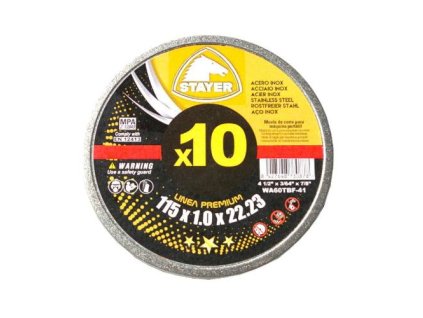 37751135 Kotouc rezny na kov PREMIUM T41 115 x 1 x 22 23 mm 10 ks STAYER 0a