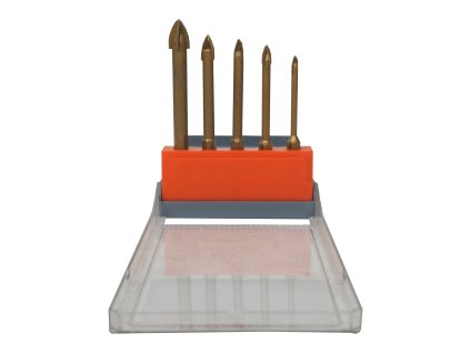 toptrade vrtak do skla keramiky a dlazby o 4 10 mm stopka hex sada 5 ks
