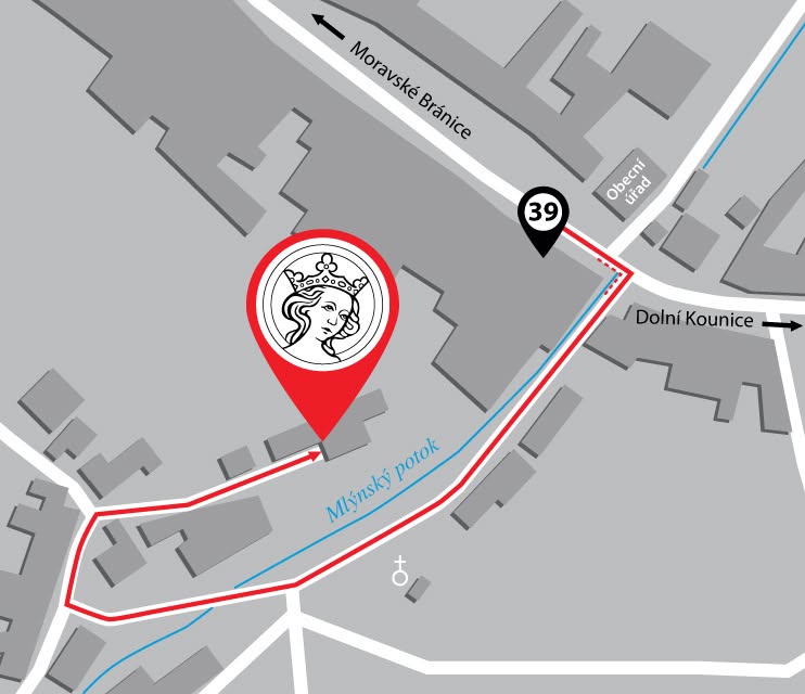 Mapa a informace, jak se dostat do Vinařství Oulehla