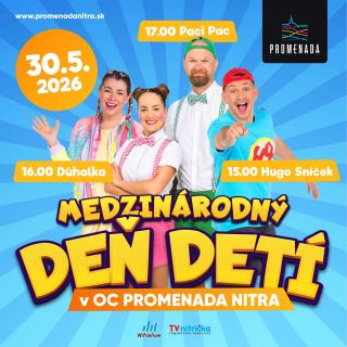 🎉🌍MEDZINÁRODNÝ DEŇ DETÍ v OC PROMENADA NITRA! 🌍🎉 Pripravte sa na deň plný smiechu, hudby a nezabudnuteľných zážitkov pre...