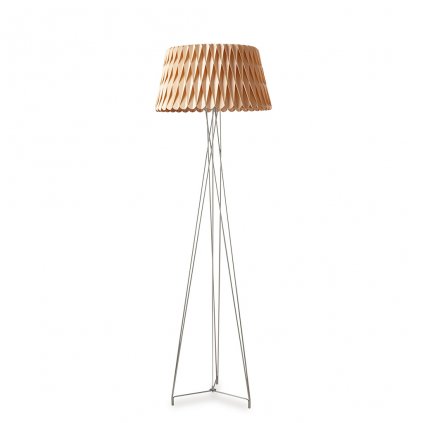Designová stojací lampa z dřevěné dýhy Lola Floor (Barva nohy Matný BKkl, Dekor Přírodní bukové dřevo)