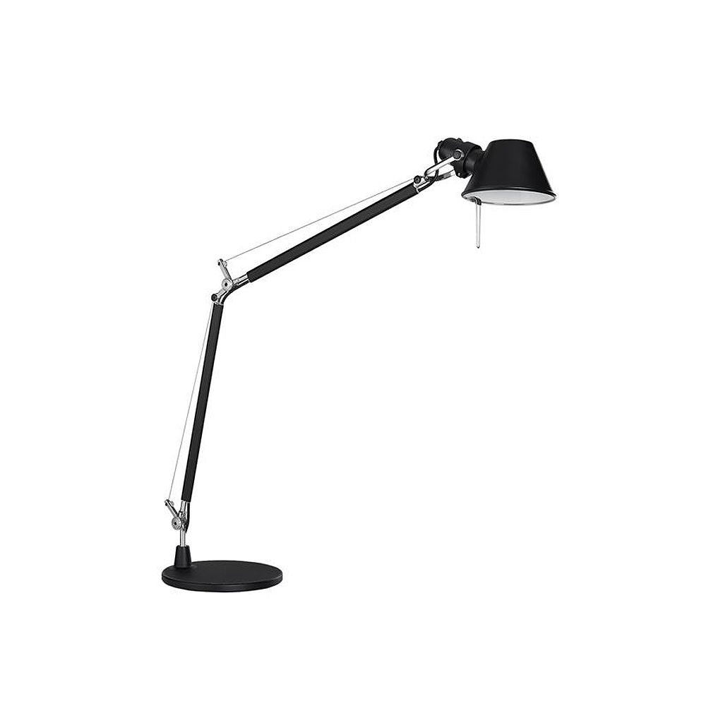 černá lampa na pracovní stůl