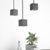 Závěsné betonové svítidlo ve tvaru krychle B6 (Dekor Tmavý beton, Kabel Bílý, Vnitřní plocha Měděná)