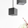 Závěsné betonové svítidlo ve tvaru krychle B6 (Dekor Tmavý beton, Kabel Bílý, Vnitřní plocha Měděná)