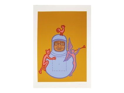 Kosmonaut s andělem a čertem