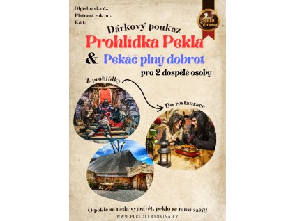 Pekáč plný dobrot pro 2 osoby + 2x vstup o Pekla
