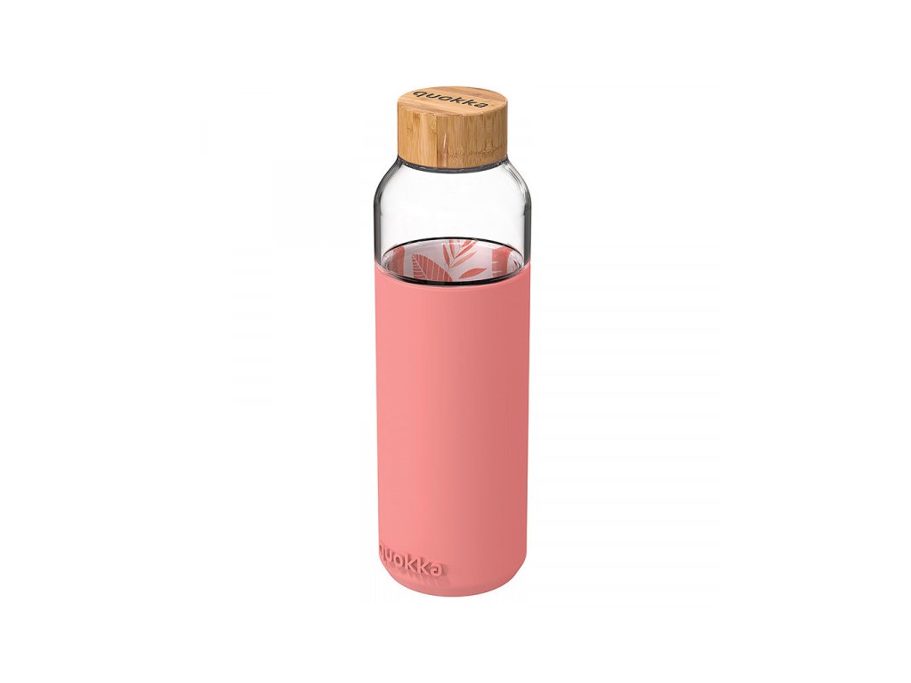 sklenena lahev na vodu flow 660 ml quokka pink botanical