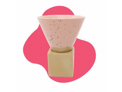 Trychtýř - Keramický šálek - růžový trychtýř 150 ml