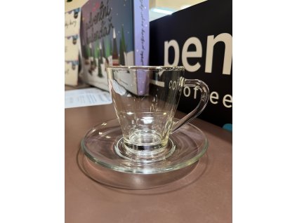 Skleněný hrnek s podšálkem 250 ml
