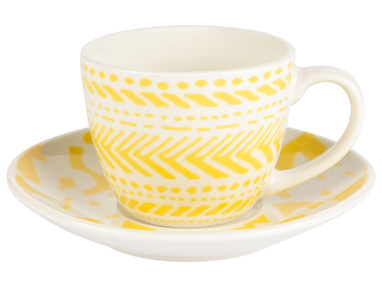 Šálek na espresso 75ml s podšálkem různé barvy Barva: Žlutý vzor