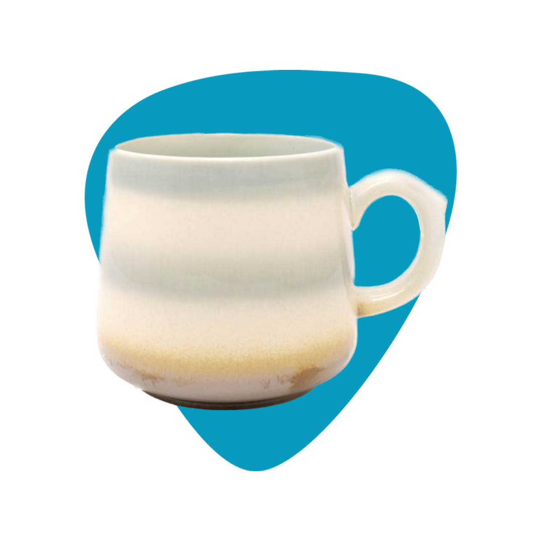 Penerini coffee Keramický šálek na čaj s uchem - White 350 ml