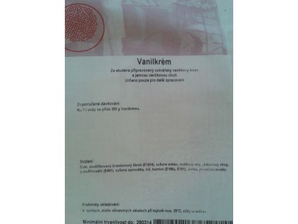 Vanilkrém za studena 15 kg