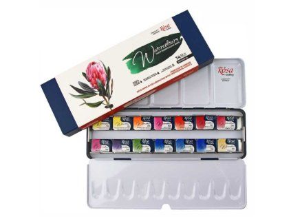 sada akvarelovych barev rosa 14ks botanical 45820