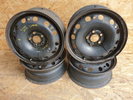 Disky plechové 6J15H2 5x100 ET43 VW POLO, SEAT IBIZA, Škoda fabia Sada 4 ks disků