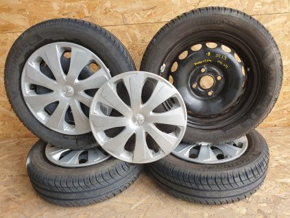 Michelin Energy Saver 165/65 R14 PEUGEOT 108, ET35 Sada 4 ks originál peugeot plech kol s pneu letní + poklice
