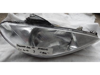 Světlomet pravý přední, Peugeot 206 č. 89002770