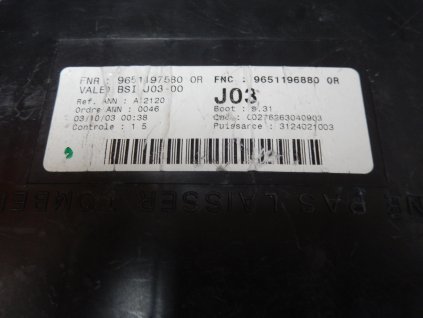 Modul BSI J03 Valeo Peugeot 307 č. 9651197580  9651196880