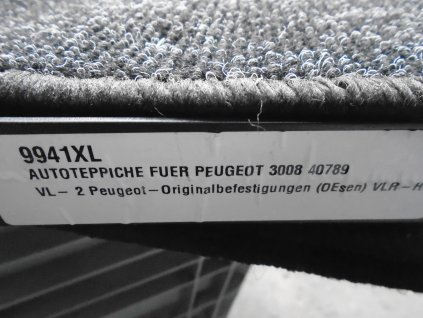 Nové Autokoberce textilní černé  originální Peugeot 3008 r.2009-2016  9941XL  40789