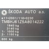 Škoda Octavia TSI objem 1390, r.v.2009, kód motoru CAXA, barva 9202