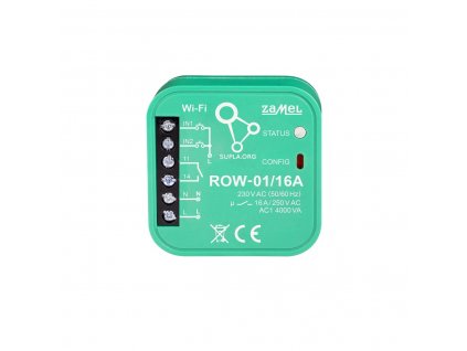 ROW-01/16 A | Wi-Fi 1x16 A spínací modul světel a el. zásuvek, SUPLA, 2 vstupy