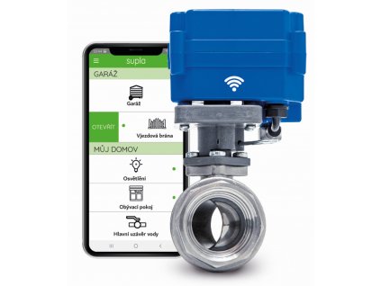 Inteligentní ventil na vodu s Wi-Fi či SMS* ovládáním, záložní baterií a přípravou pro bezdrátová čidla