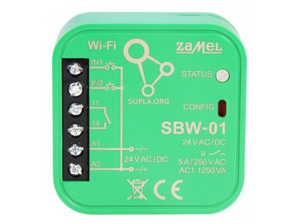 SBW-01 | Wi-Fi ovládání 1 brány, vrat, branky, SUPLA, 2 vstupy pro indikací koncových poloh