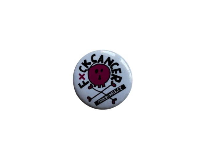Placka - button "Fuck Cancer" bílý