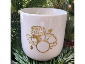 Svíčka anděl - "nosím štěstí" s vůní jehličí