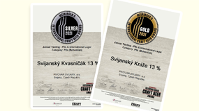 Zlatá a stříbrná medaile pro Svijany na World Craft Beer Award