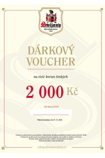 Dárkový poukaz 2000 Kč