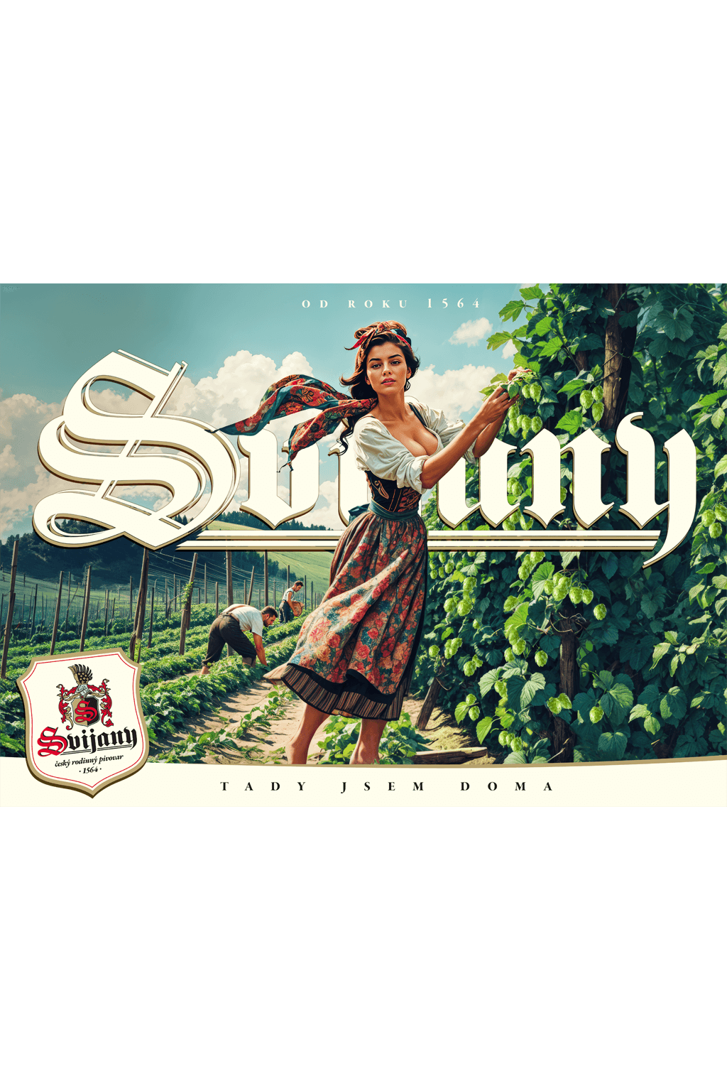 Cedule retro plechová - chmel